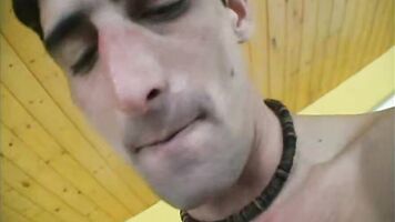 Nasty cock forced into the mouth of a wive in brutal fuck porn.