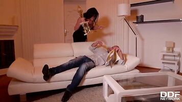 Hot Sienna Day & Inna Innaki ride his massive monster cock until they cum