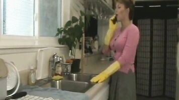 Milf Tied In kitchen and fucked by plumber - Irish