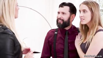 Bf bangs gf and anal fucks her step mom