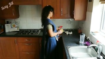 Blue saree daughter blackmailed to strip, groped, m. and fucked by old grand father desi chudai bollywood hindi sex video POV Indian