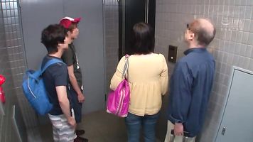 Beautiful japanese aunt gets fucked by two nephews